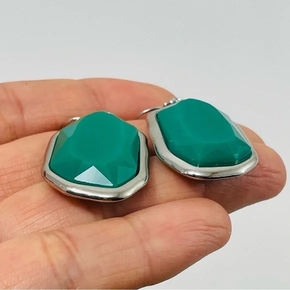 Christmas Earring Drop Dangle Green Big Statement Oval Party Costume Modern New - Picture 7 of 9